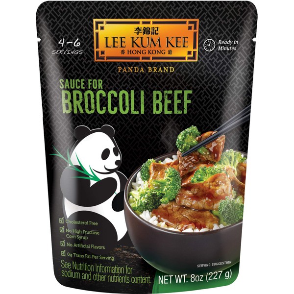 Lee Kum Kee Panda Brand Sauce for Broccoli Beef, 0g Trans Fat, No Artificial Flavors, No High Fructose Corn Syrup, Cholesterol Free, 8 Ounces (Pack of 6)