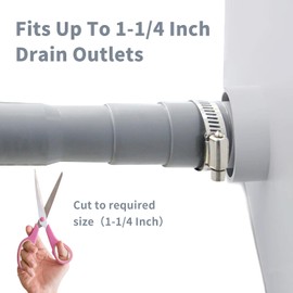 6FT Machine Hoses, Washing Machine Drain Hose With 1Clamp and 1 U-Bengd Hose Holder, Dishwasher Drain Hose Extension Universal Fits Up To 1-1/4 Inch Drain Outlets, Easy to Install And Replace