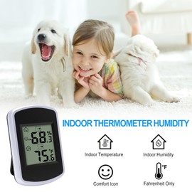 Urageuxy Digital Hygrometer Thermometer, Temperature Humidity Monitor with Fahrenheit Only, Indoor Temperature Gauge and Humidity for Home, Office, Bedroom, Baby Room, Kitchen, Greenhouse