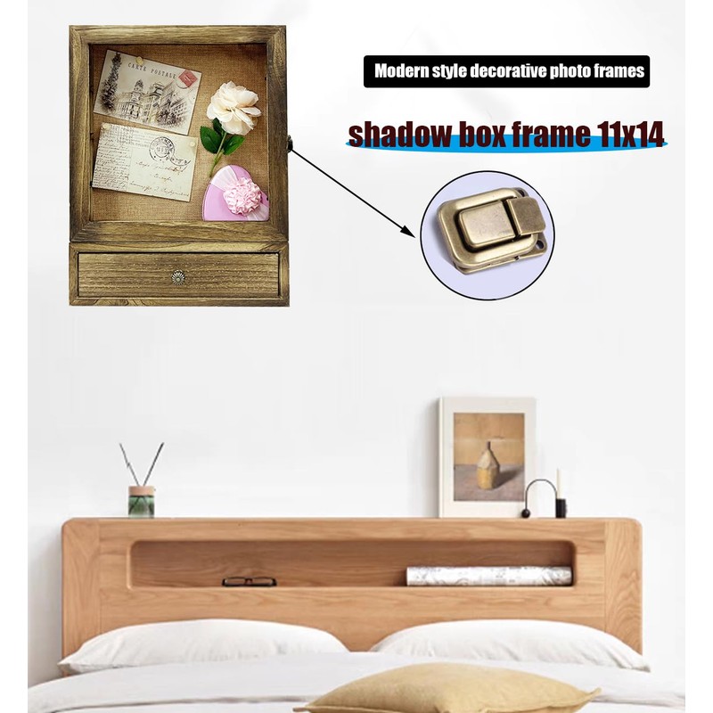 LITAITAI 11 x 14inch Shadow Box Frame with 1 Drawer
