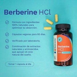 Berberina 500mg Capsulas - Suplementos para Mujer y Hombre Natural - Pure Berberine alta Biodisponibilidad - Fórmula de alta Absorción - 60 Cápsulas V