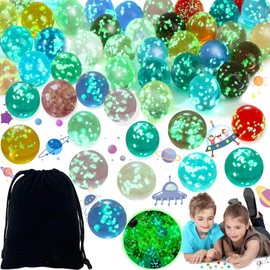 Benaton Pack of 20 Colourful Marbles Glass, Children's 16 mm Small Glass Marbles, 10 Colours Marbles, Luminous Marbles Glass, Glow in the Dark Glass Marbles, Decorative Bowls Marble Game Glass, Marble