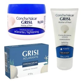 Pack Grisi Concha Nácar Rutina Aclarante Facial y Manos  Brightening Face  Hand Care Set, Day  Night                                                  