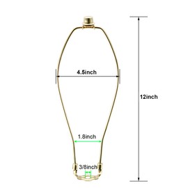 Sourcingmap Lamp Harp Finial Holder Set 12 Inch Polished Brass for Table and Floor Lamps