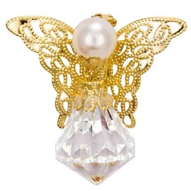 Crystal and Pearl Christmas Angel Pin (Pack of 12)