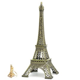 12 Inch Eiffel Tower Replica Brushed Copper Statue Paris Souvenir Center Piece 30cm (with Eiffel Tower Keychain)