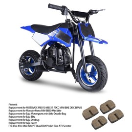 ATV Disc Brake Shoes, KIMISS 4 Piece Motorcycle Ceramic Rear Disc Brake Pad Set Replacement for MOTOVOX MBX10 MBX11 79CC Mini Bike Go Kart Scooter