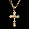 THE BLING KING New Gold-Plated Filigree Cross Pendant with 22-Inch