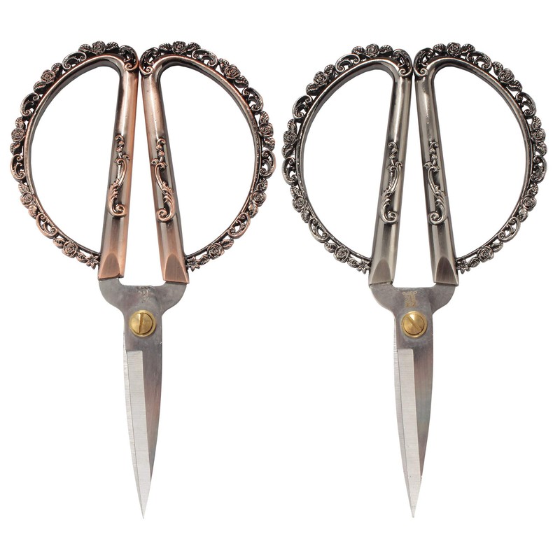 Antique Style Heirloom Craft Embroidery Scissors w/Decorative Cast Handles, Delicate