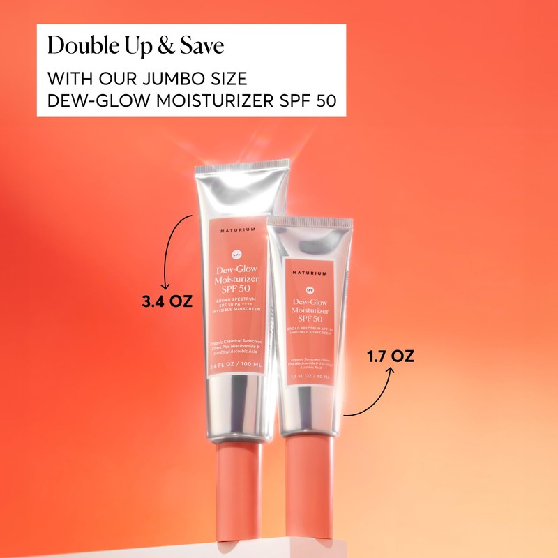Naturium Dew-Glow Moisturizer SPF 50 PA++++, Daily Moisturizing Sunscreen &