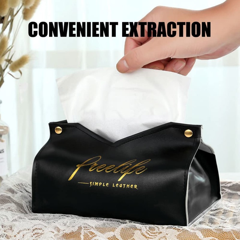 Life'bea PU Leather Tissue Box Holder,Tissue Paper Holder Waterproof Cloth