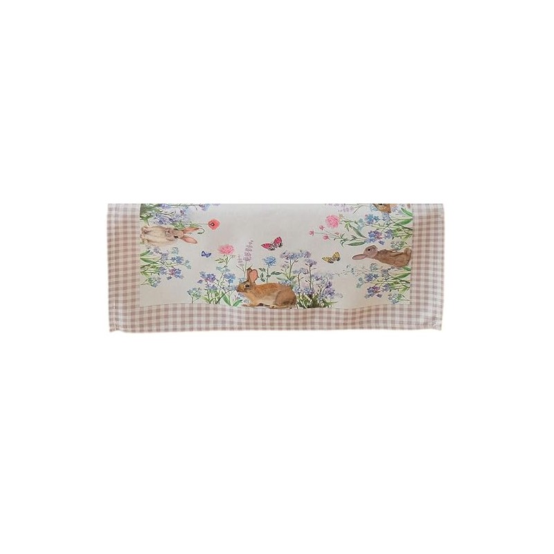 texpot Tablecloth 85 x 85 cm with Bunny & Flowers