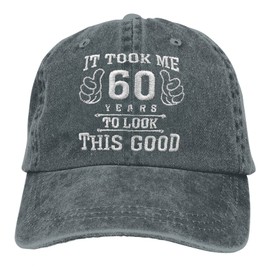 RNFENQS It Took Me 60 Years to Look This Good Baseball Cap, Embroideried Birthday Gifts Vintage Cotton Hat Grey
