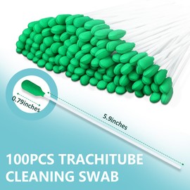 WASHINBED Tracheostomy Cleaning Swabs (50 or 100-Pack)-Tube Brushes for Tracheostomy Care Kits & Supplies