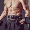 Leather Contoured Weightlifting Belt with Steel Roller Buckle Support Powerlifting