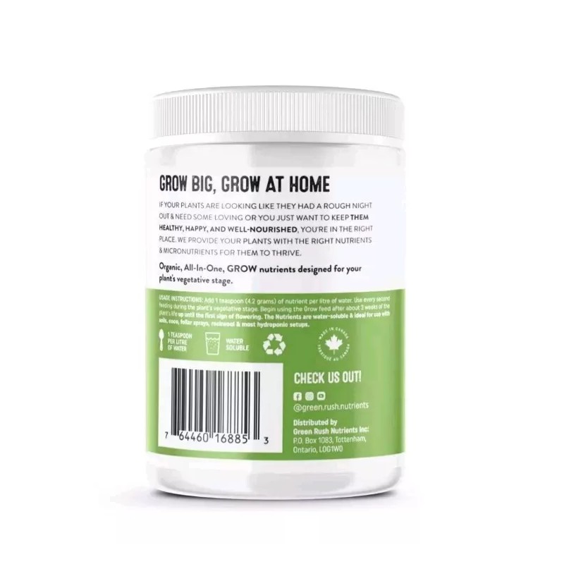 GREEN RUSH NUTRIENTS Leafy Green Grow 9-1.5-7- 2oz Sample