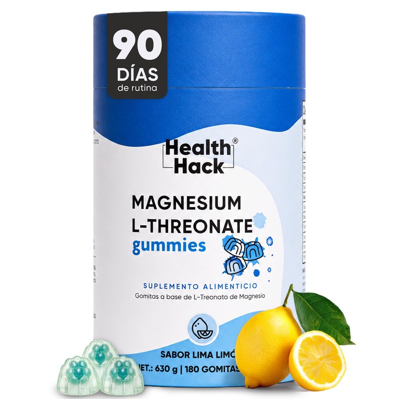 Magnesio L-Treonato 180 Gomas para Adulto Sin Azúcar Alta Absorción