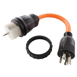 AC WORKS Generator to Transfer Switch 50Amp Inlet Box Adapter (L14-30 30Amp 4-Prong to CS6364 Flexible)