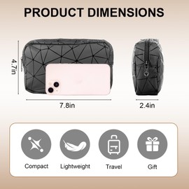 HualiiEras Period Bag - Leather Sanitary Napkin Storage Bags for Women,Portable Period Pad pouch for Girls,Tampon Storage Bag for Purse, Small Makeup Bag (Black)