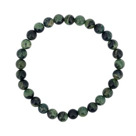 Taddart Minerals - 6mm Natural Gemstone Ball Bracelet on Elastic Nylon Thread - Handmade, Rubber