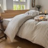 Tan Gingham Weighted Blanket Cover 48"x72", Taupe Soft Pre-Washed Microfiber