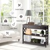 LUARANE 3-Tier Console Table, Entryway Table with 2 Open Storage
