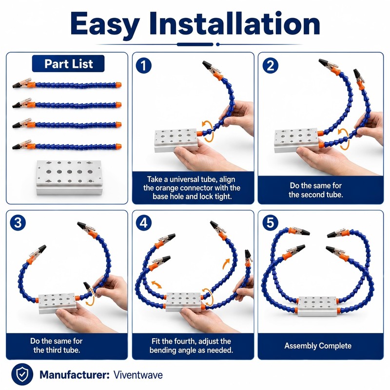 Soldering Helping Hands - 4 Flexible 11.8" Extended Arms, Heavy-Duty