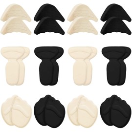 Almohadillas de Talón Metatarsianas Adheribles y Rellenador de Zapatos para Mujer y Hombre, Plantillas para Zapatos Tacones Protector, Relleno Zapatos Grandes Cojines de Talón, Antideslizante (24 PCS)