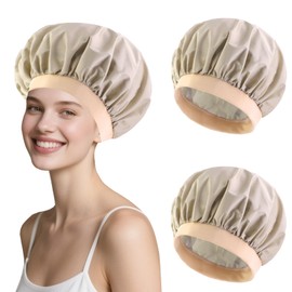 Flomiara Duschhaube, wasserdicht, wiederverwendbar, für Damen und Mädchen, elastisches Band, verstellbare Schlafkappen für Bad, Hautpflege, Reinigung, Make-up, weich, einfach zu bedienen, Haarkappe