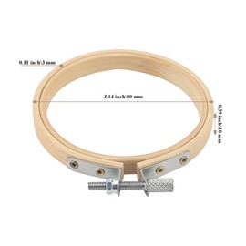 JIAYUET 20 PCS 8cm/3 Inch Bamboo Embroidery Hoop Circle, Cross Stitch Ring, Natural Round Adjustable Sewing Ring for Art, Craft, Decoration