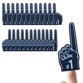 FUNSTITUTION 24 Pcs Mini Foam Fingers - Mini Foam Finger #1 EVA for All Occasions - Cheerleading for Sports - Exciting Vibrant Colors For School Spirit Pom Poms - Great For Sports Games (BLACK)