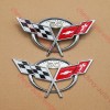 Truckemblems Pair Chrome Red For 1997-2004 C5 50TH Front Nose