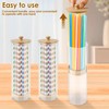 Clear Acrylic Straw Holder with Lid Dust Proof Drinking Straw