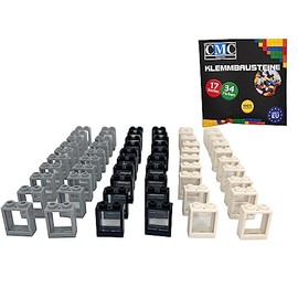 CMC imports 60 x Window with Window Clamping Blocks Grey/White/Black Building Blocks 1 x 2 x 2 Nubs Window Frame