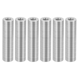 PATIKIL 12pcs M3 Metal Threaded Standoff Spacer Nuts, Round Aluminum Spacers Female Coupling Screws, 1/8" ID x 1/4" OD, Silver, (25mm L)