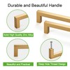 TUNNY 10 Pack Square Solid Cabinet Handles-3.8"/96mm Screw Spacing Shiny