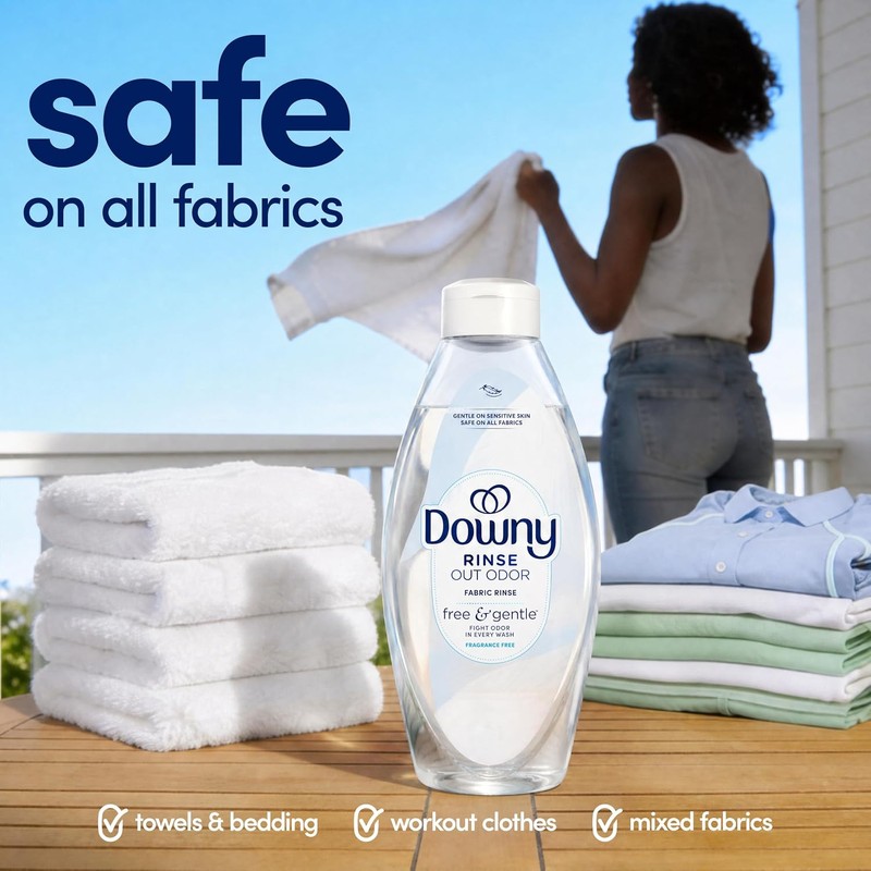 Downy Free & Gentle Rinse Laundry Odor Remover, Scent Free,