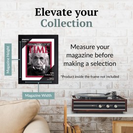 Creative Picture Frames 8.25 x 11.25 Magazine Frame with Full-Strength Glass, Holds Up To A 1/4" Thick Media with Installed Hangers for Easy Mounting, 11x14 Black Frame with White Mat