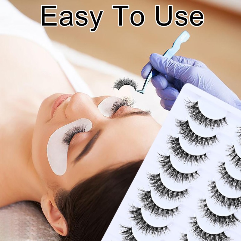YPYMOD 10 Pairs of False Eyelashes, Natural Eyelashes, Wispy Lashes,