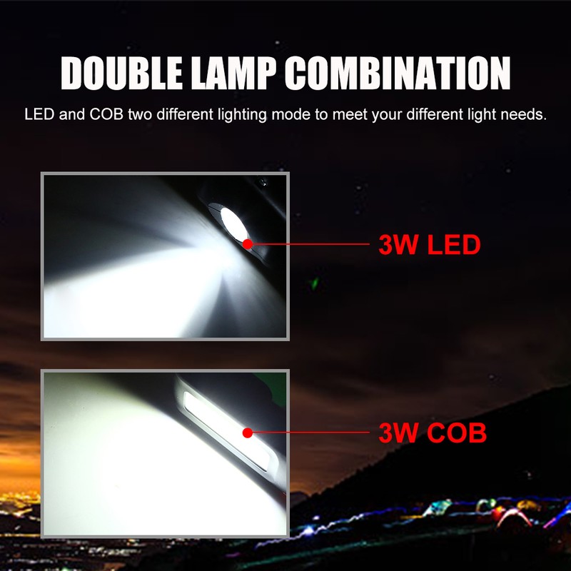 Portable USB Rechargeable LED COB Working Lamp Light Outdoor Magnet