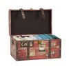 Household Essentials Medium Decorative Trunk, Coffee Shop Faux Decoupage, Antique