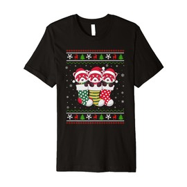 Ugly Xmas Sweater Red Panda In Christmas Socks Premium T-Shirt