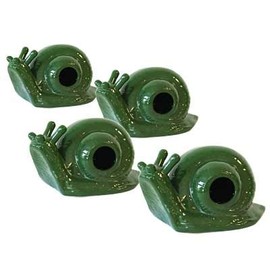 Set of 4 Esschert Design Snail-Shaped Ceramic Slug Traps