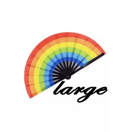 Unbranded NEW Rainbow Large Folding Hand Rave Fan for Women/Men Chinease/Japan