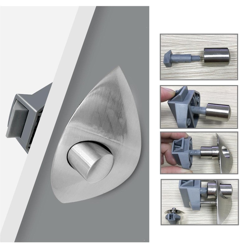 EMSea Pack of 2 Half Moon Push Button Door Catch