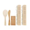 BambooMN Sushi Making Kit Rolling Mats, Rice Paddle, Spreader, Sauce