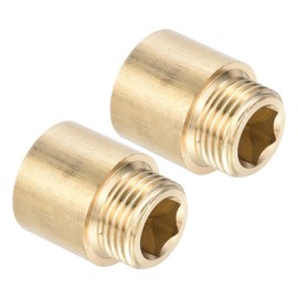 PATIKIL Shower Head Extension Arm, 2 Pack Brass G1/2 Male to Female Thread 31mm Length Pipe Fitting Shower Head Extender