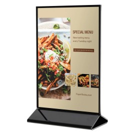 Deflecto® Double-Sided Sign Holder with Black Frame and Base (8.5 In. x 11 In.)