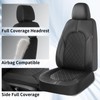 Coverado Seat Covers, Car Seat Covers Full Set, Black Front