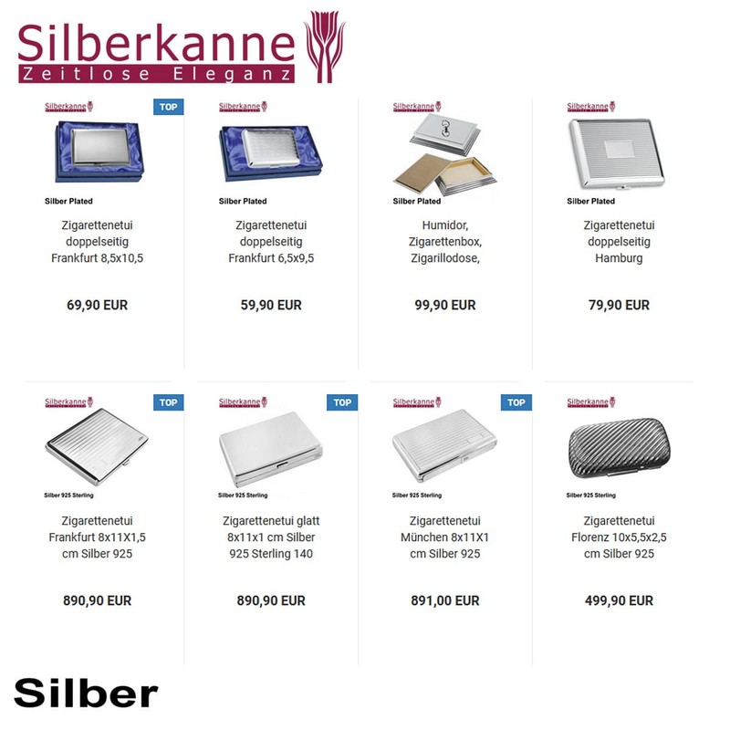 SILBERKANNE Cigar Case Cuba 17 x 6 x 3.5 cm